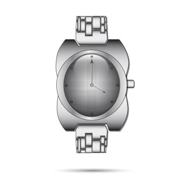 Beyaz bir arka plan üzerinde simgesi gri kol saati