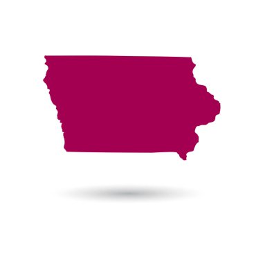 ABD devlet of Iowa beyaz bir arka plan üzerinde Haritası