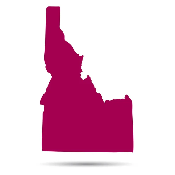 Mappa dello stato americano dell'Idaho su sfondo bianco — Vettoriale Stock