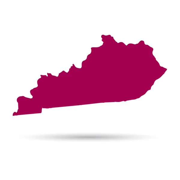 Beyaz bir arka plan üzerinde Kentucky ABD devlet Haritası — Stok Vektör