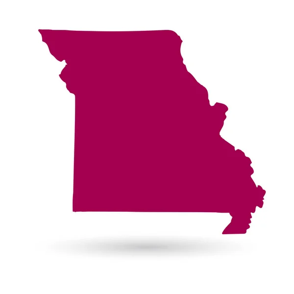 Beyaz bir arka plan üzerinde Missouri ABD devlet Haritası — Stok Vektör