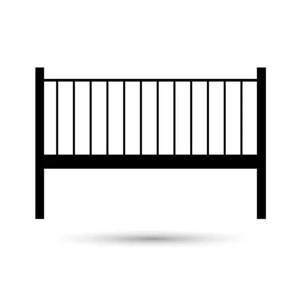 白い背景に黒いアイコン ベビー ベッド — ストックベクタ