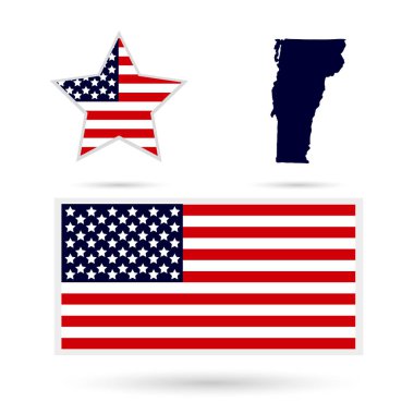 Beyaz bir arka plan üzerinde Vermont ABD devlet Haritası. Amerikan