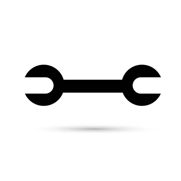 Ключ икона черный на белом фоне — стоковый вектор