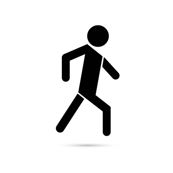 Icona a piedi uomo su uno sfondo bianco — Vettoriale Stock