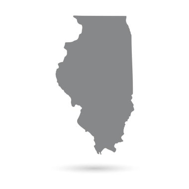 ABD Illinois Eyaleti'nde beyaz bir arka plan üzerinde Haritası