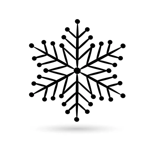 Icono copo de nieve negro sobre un fondo blanco — Archivo Imágenes Vectoriales