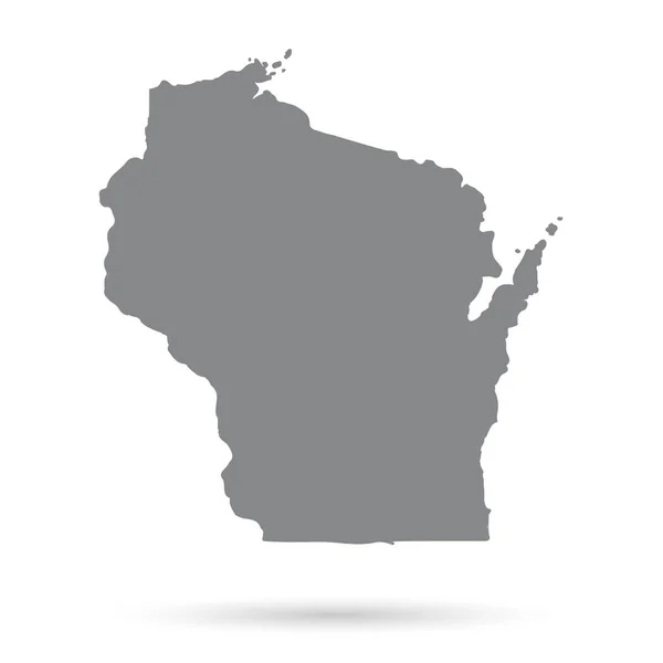 ABD Wisconsin Eyaleti'nde beyaz bir arka plan üzerinde Haritası