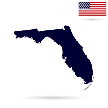 Beyaz bir arka plan üzerinde ABD devlet Florida Haritası. Amerikan fl