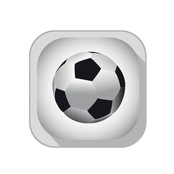 Иконка футбольного мяча на кнопке — стоковый вектор