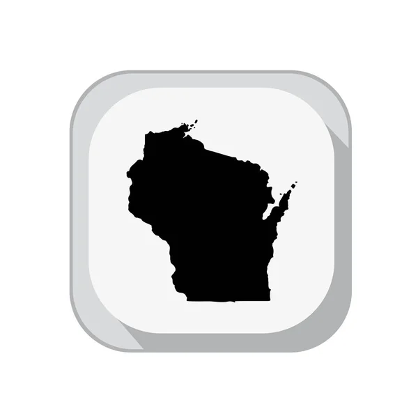 Mapa del estado de Wisconsin . — Archivo Imágenes Vectoriales