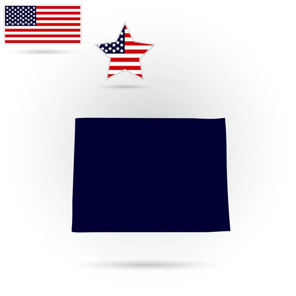 Amerikaanse staat Colorado op de kaart op een grijze achtergrond. Amerikaanse — Stockvector