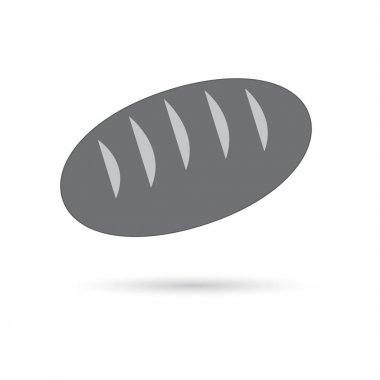 Simgesi gri somun ekmek beyaz bir arka plan üzerinde