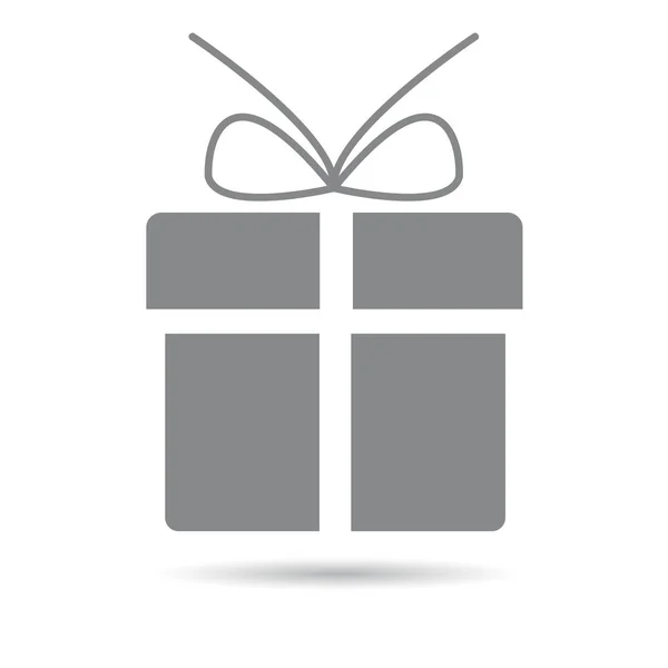 Icona scatola regalo grigio su sfondo bianco — Vettoriale Stock