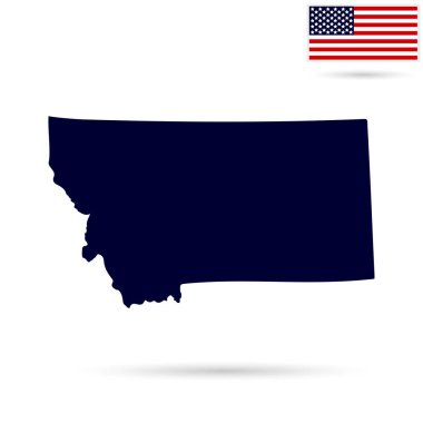 Beyaz bir arka plan üzerinde ABD devlet Montana Haritası. Amerikan f