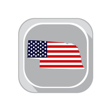 Beyaz bir arka plan üzerinde ABD devlet Nebraska Haritası. Amerikan 