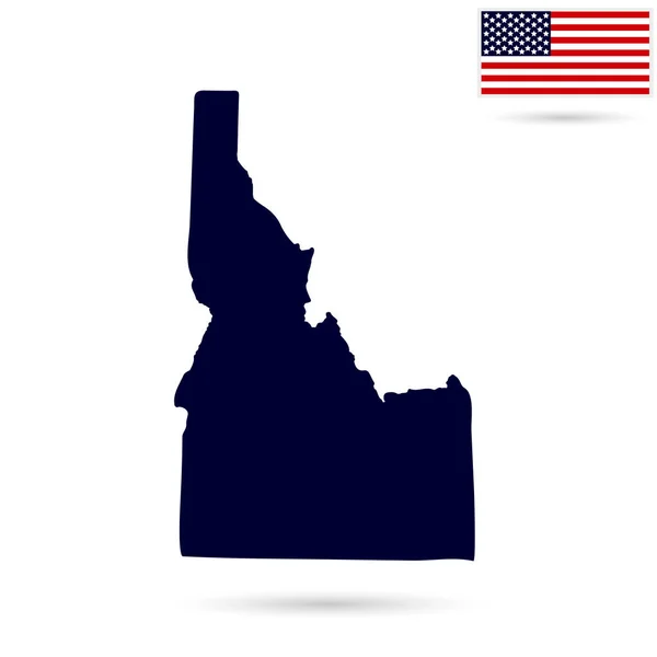 Mappa dello stato americano dell'Idaho su sfondo bianco. Americano fla — Vettoriale Stock