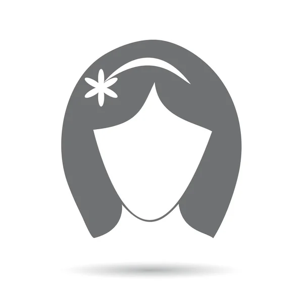 Iconos cara chica gris sobre un fondo blanco — Archivo Imágenes Vectoriales