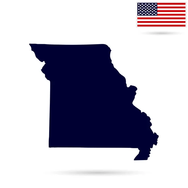 白い背景に米国ミズーリ州の地図。アメリカの f — ストックベクタ