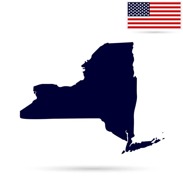 Térkép-New York amerikai állami fehér alapon. Amerikai — Stock Vector