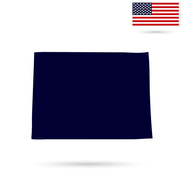 Americký stát Colorado na mapě na bílém pozadí. Amerika — Stockový vektor