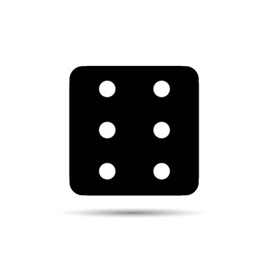 Bir küp - yan 6 beyaz arka plan üzerinde siyah