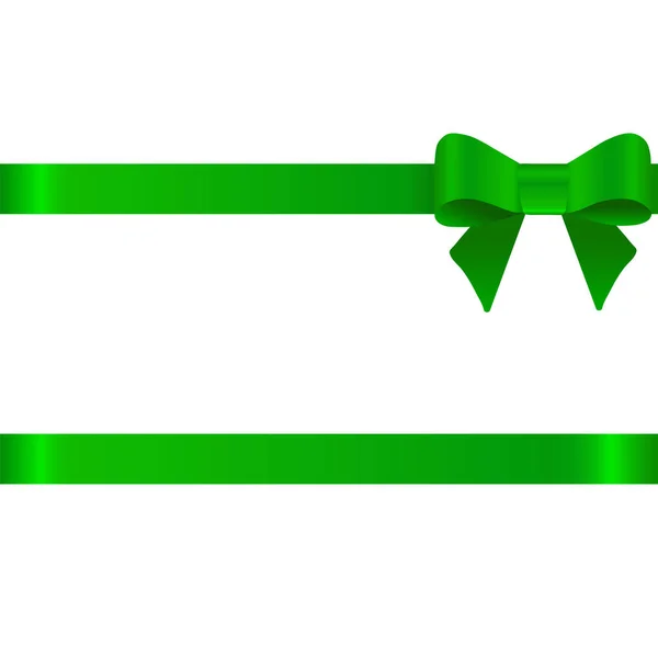 Schleife grün auf weißem Hintergrund — Stockvektor
