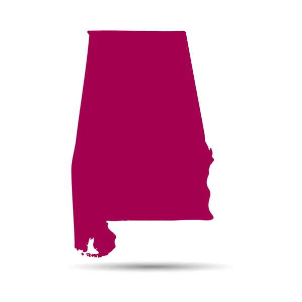 Beyaz bir arka plan üzerinde ABD'nin Alabama eyaleti Haritası — Stok Vektör