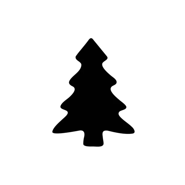 Icono árbol negro sobre un fondo blanco — Vector de stock