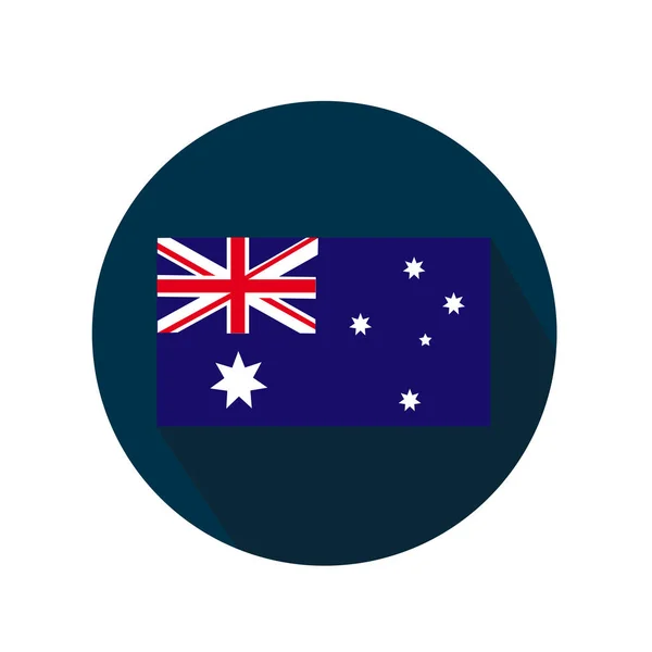 Bandiera dell'Australia su sfondo bianco — Vettoriale Stock
