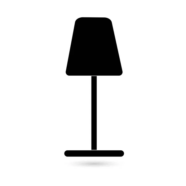白い背景の黒いアイコン フロア ランプ — ストックベクタ
