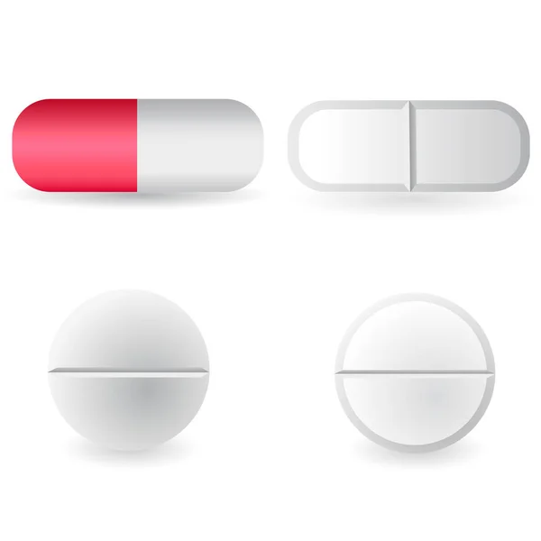 Set von Tabletten- und Kapselsymbolen — Stockvektor