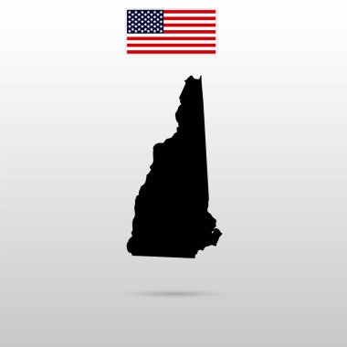 Harita U.S. devlet New Hampshire. Amerikan bayrağı