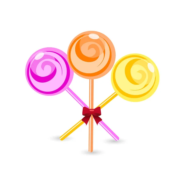 Lollipops colorful lolly. Vector illustration on white background — Stock Vector