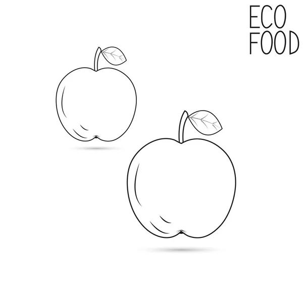 Ikonen äpplen på vit bakgrund. Vektorillustration — Stock vektor