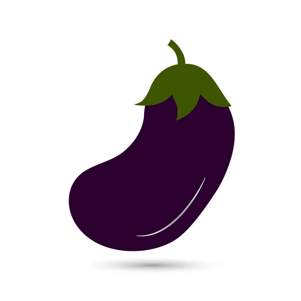 Icon of aubergine on white background. Vector illustration — Stock Vector