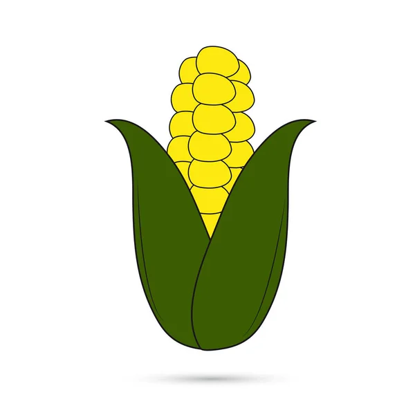 Значок кукурузы на белом фоне. Векторная иллюстрация — стоковый вектор
