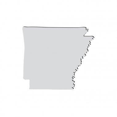 Beyaz bir arka plan üzerinde Arkansas ABD devlet Haritası