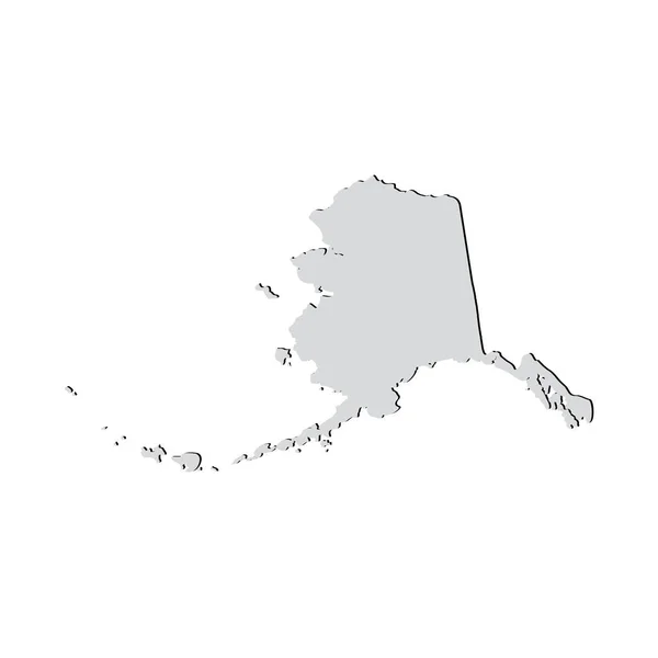 Mapa del estado estadounidense de Alaska sobre un fondo blanco — Archivo Imágenes Vectoriales