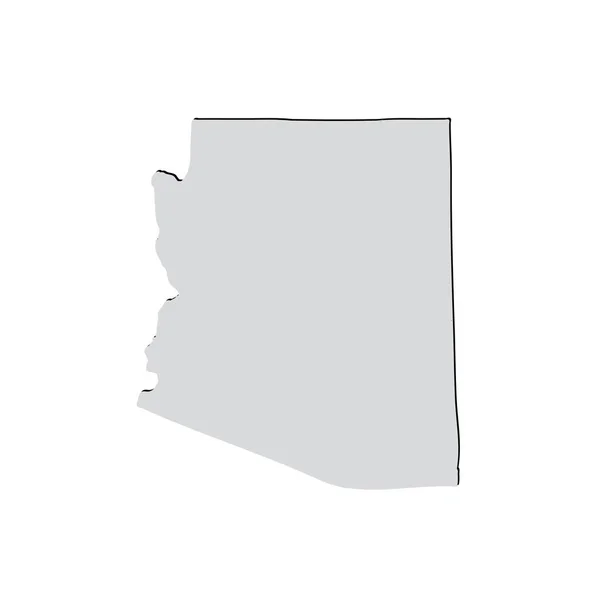 Карта штата Аризона на белом фоне — стоковый вектор