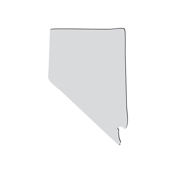 Mapa del estado estadounidense de Nevada sobre fondo blanco — Archivo Imágenes Vectoriales