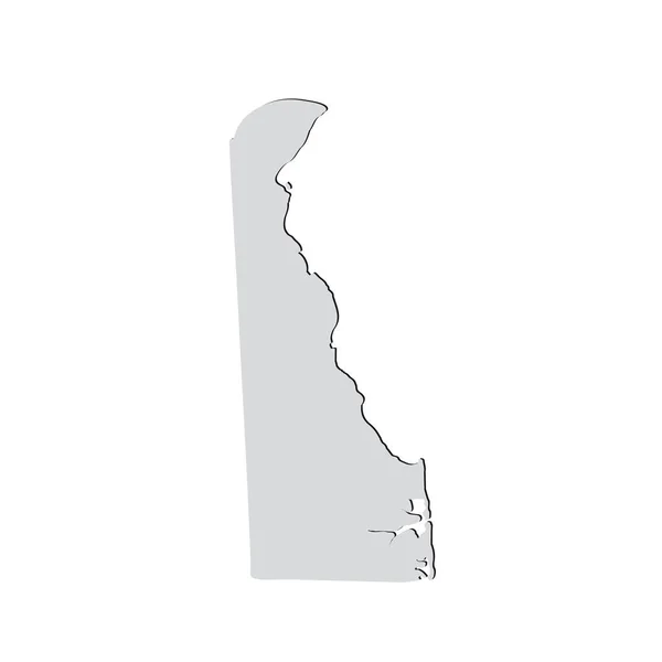 Mapa del estado estadounidense de Delaware sobre un fondo blanco . — Vector de stock