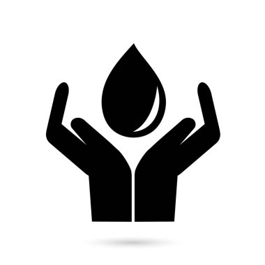 Beyaz arka plan üzerinde siyah damla tutan el