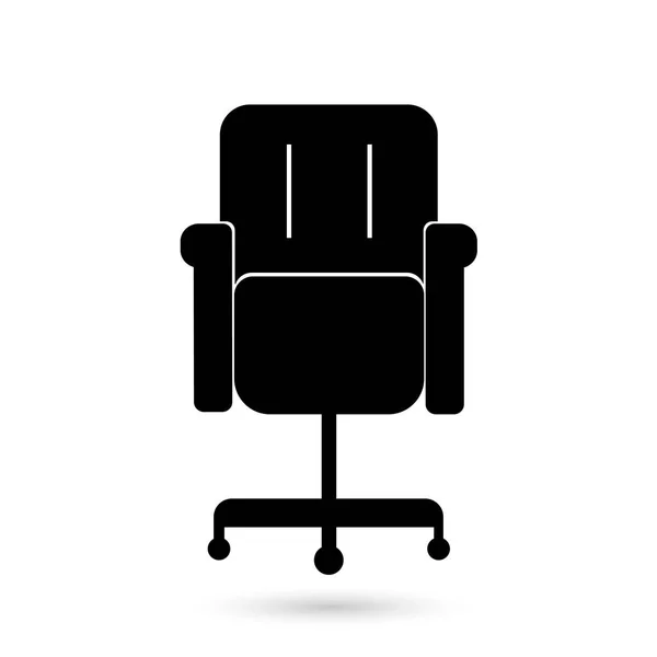 白の背景にアイコン黒のオフィスの椅子 — ストックベクタ