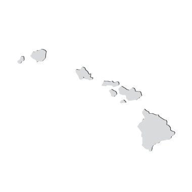 Beyaz bir arka plan üzerinde Hawaii ABD eyaletinde Haritası