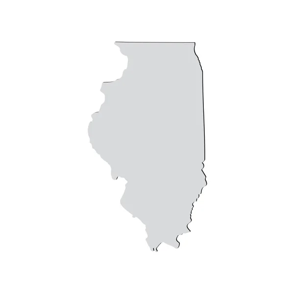Mapa USA stanu Illinois, na białym tle — Wektor stockowy