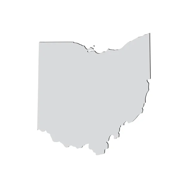 Carte de l'État américain de l'Ohio sur fond blanc — Image vectorielle