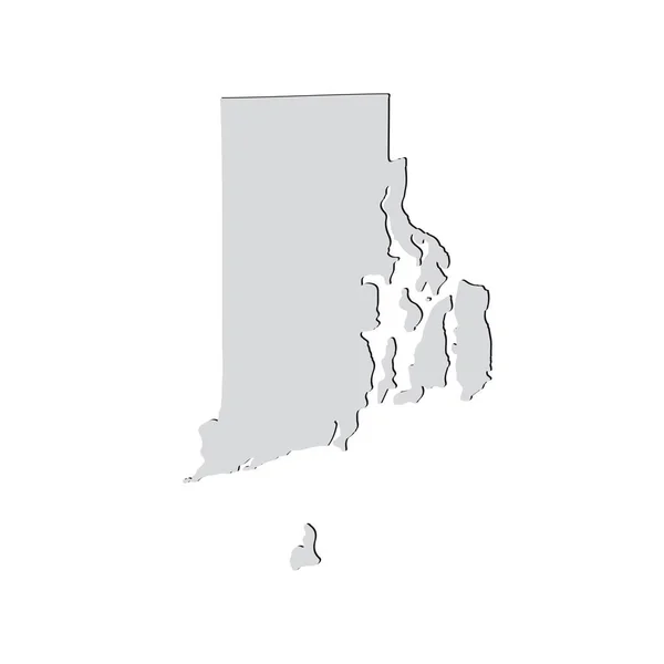Carte de l'État américain du Rhode Island sur fond blanc — Image vectorielle