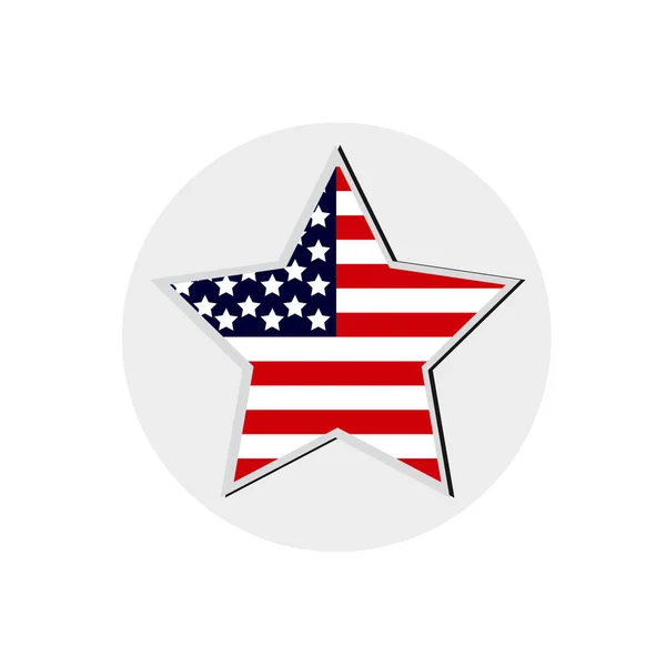 Иконная звезда американского флага на белом фоне — стоковый вектор