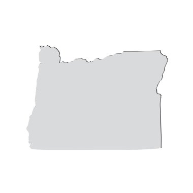 Beyaz bir arka plan üzerinde ABD Oregon Eyaleti Haritası